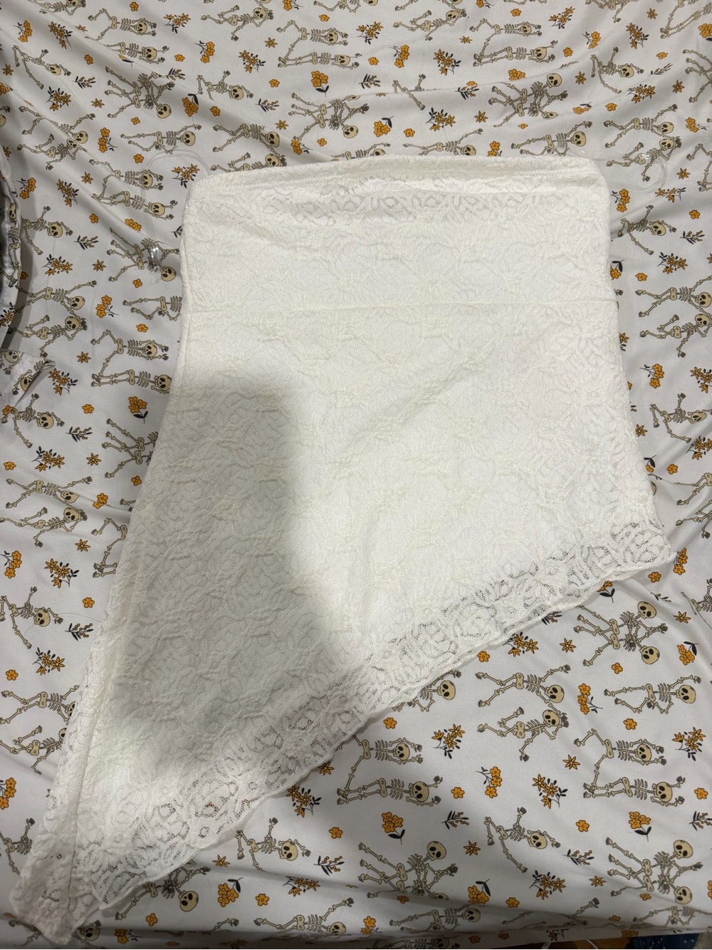 Electric Family White Lace Strapless Top